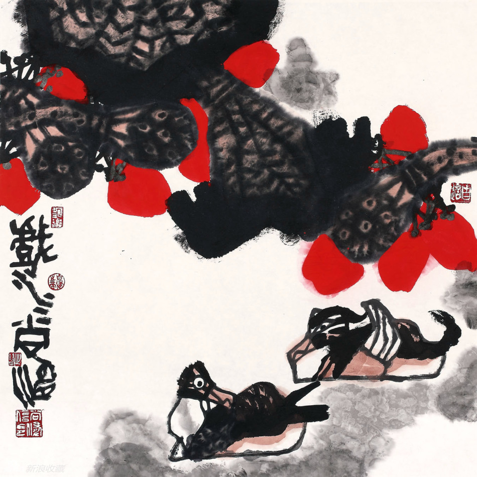 戏水 68x68cm